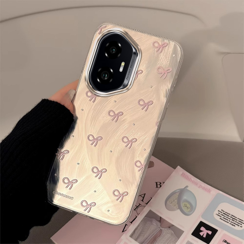 适用蝴蝶结荣耀400手机壳300Ultra专用200羽纱100少女80se/70pro+新款60/50防摔honor9X保护套power全包90GT - 图0