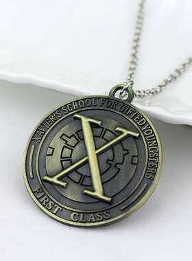 欧美流行饰品电影周边X战警标志项链时尚复古吊坠毛衣链