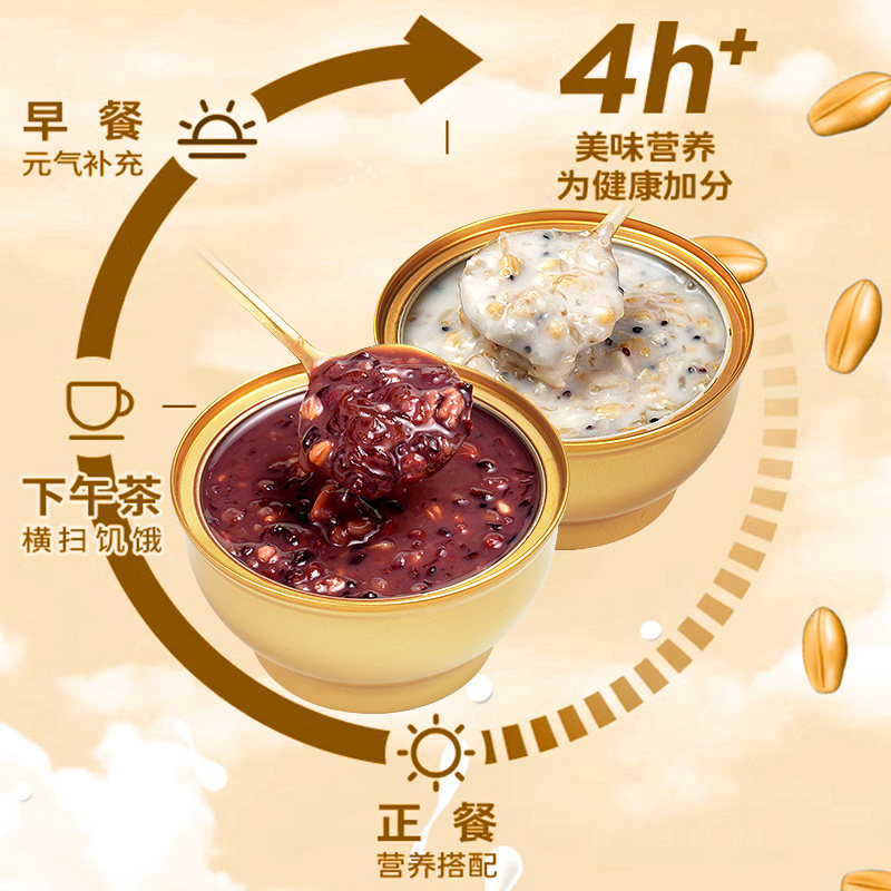 【头部推荐】天生颜252g金装大碗厚椰乳牛奶黑米燕窝粥600mg免煮