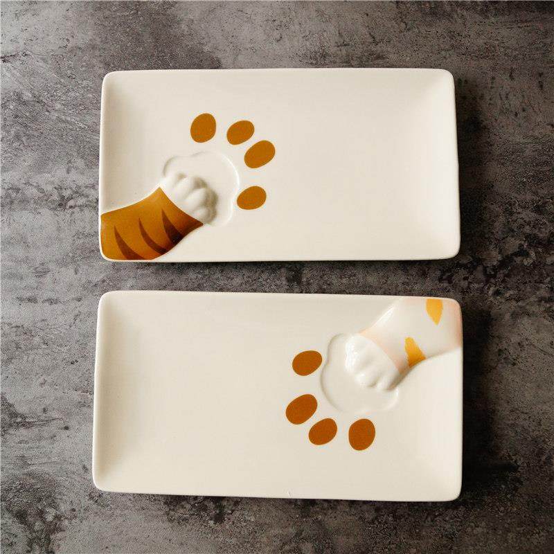 日式小可爱猫咪盘小馋猫偷吃饺子盘猫爪肉球寿司盘猫咪小肉垫长盘,淘宝优惠券,粉丝福利购,淘宝优惠卷