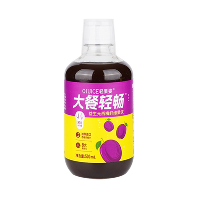 轻果姿西梅汁8大益生元浓缩原浆西梅纤维果汁饮料500ml0脂饮品