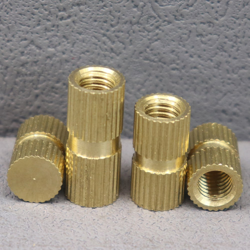 盲孔铜滚花螺母B型单通铜镶嵌件预埋铜嵌件注塑铜螺母M3M4M5M6M8 - 图1