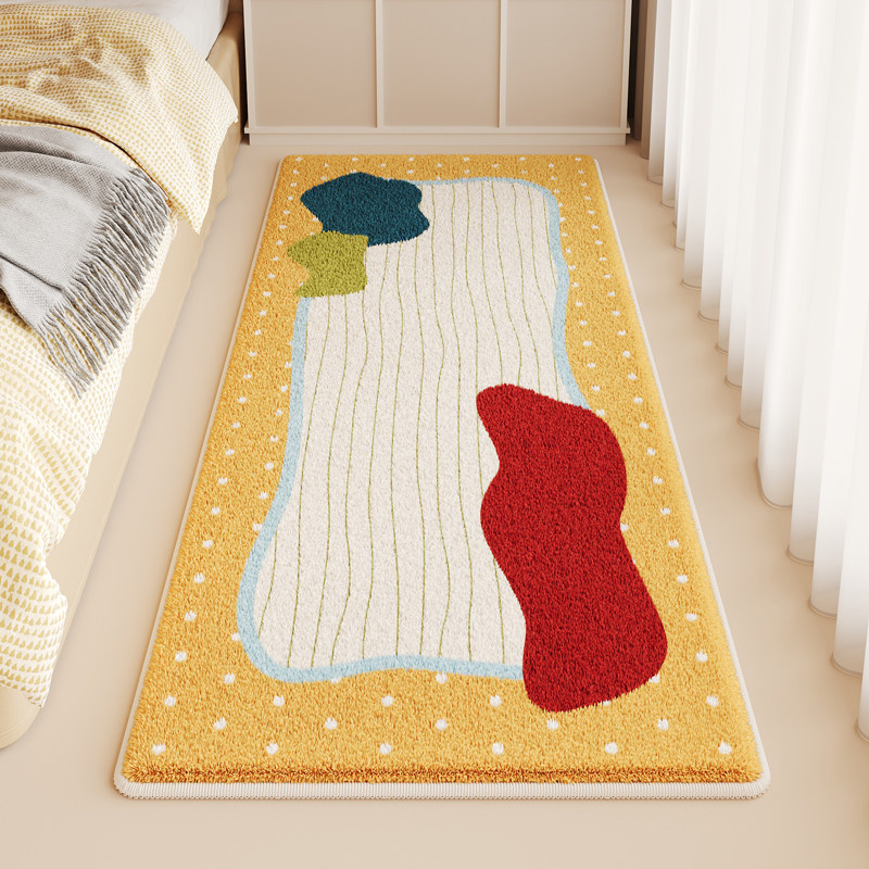 Simple bedroom bedside carpet, high-end thickened master bedroom loop pile floor mat, child room, children's bedside blanket