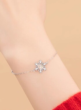 琉璃石ins风纯银925手链女圣诞节