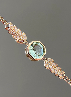 s925银手链麦穗个性古巴手链清新时尚可盐甜质感女百搭随性饰品