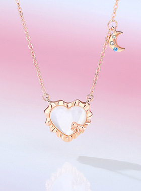 爱心白贝母S925银套装首饰蝴蝶结