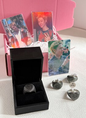 Martin马丁同款爱心圆点钛钢戒指