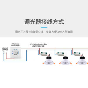 无极调光射灯天花灯嵌入式cob深度聚光明暗可控硅调节亮度led筒灯