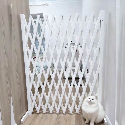 宠物围栏狗笼隔断拦狗栅栏阳台隔离门可伸缩栅栏门挡狗挡猫兔护栏 - 图1