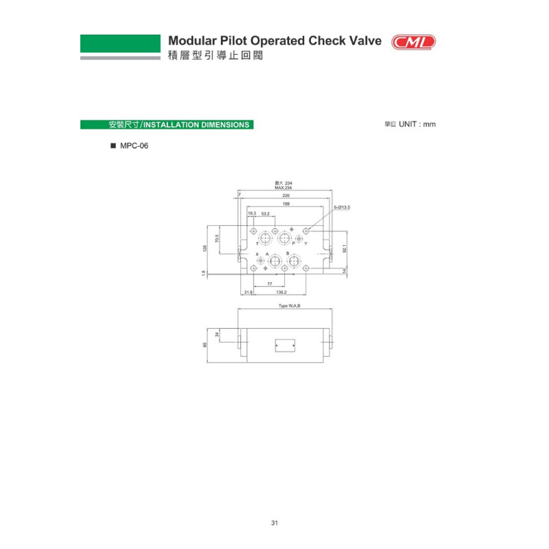 CML台湾全懋止回阀MPC03A2 MPC03B2  MPC03B1 - 图1