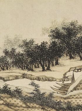 沈周东庄图册复古书画风景册页长