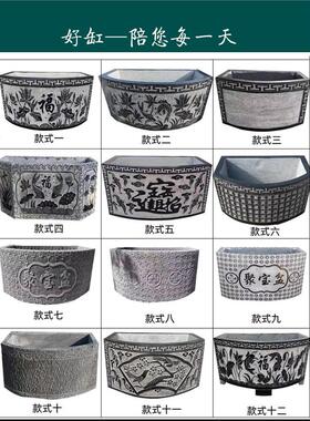 仿古青石水缸半椭圆形流