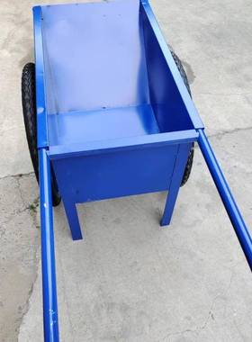 蓝色喷塑包边防锈工地手推车尖斗车老虎车防爆放扎实心轮推车