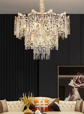 轻奢水晶客厅吊灯现代简约大厅主灯新款别墅卧室灯具