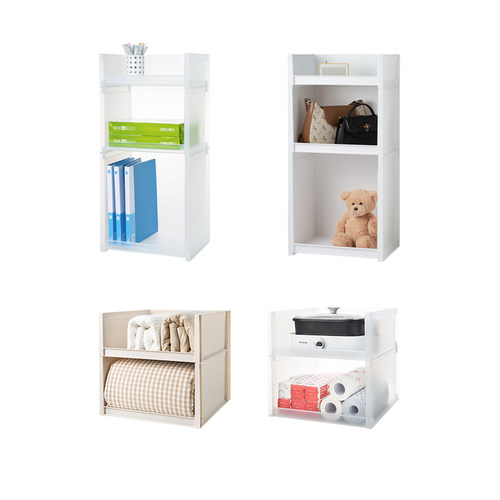 Tenma天马可叠加收纳架自由组合绘本整理架置物架桌下包包收纳盒 - 图3