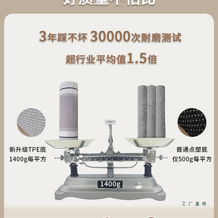 Modern light luxury L-shaped kitchen floor mats, non-slip and oil-proof foot mats, water-absorbing and oil-absorbing, high-end wipeable and wash-free carpets