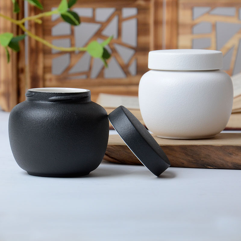 蜂蜜瓶300g青瓷小密封瓶膏方罐阿胶罐复古陶蜜罐中药罐茶叶存储罐 - 图2