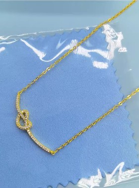 何方优雅时尚美拉德爱心结锁骨链