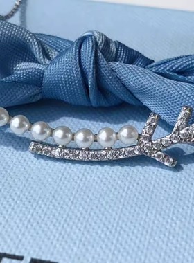 何方贝珠雪枝锁骨链女轻奢高级