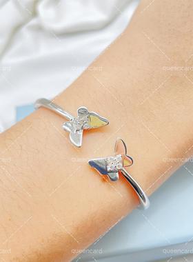 何方蝴蝶手镯女925银轻奢陈都灵