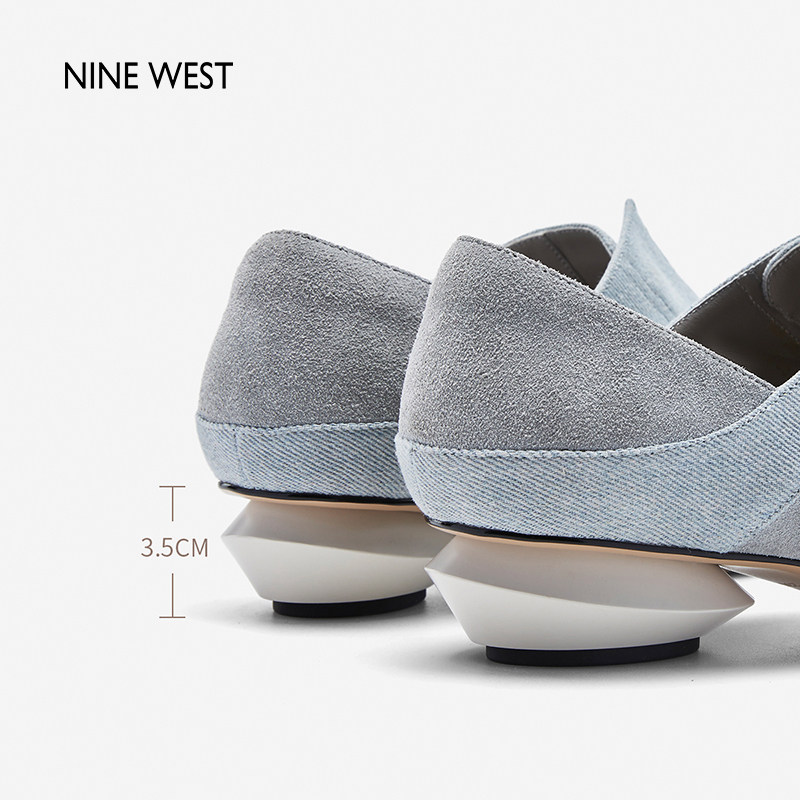【清仓款】Nine West/玖熙深口单鞋女软绒尖头飞碟跟优雅中跟女鞋,淘宝优惠券,粉丝福利购,淘宝优惠卷