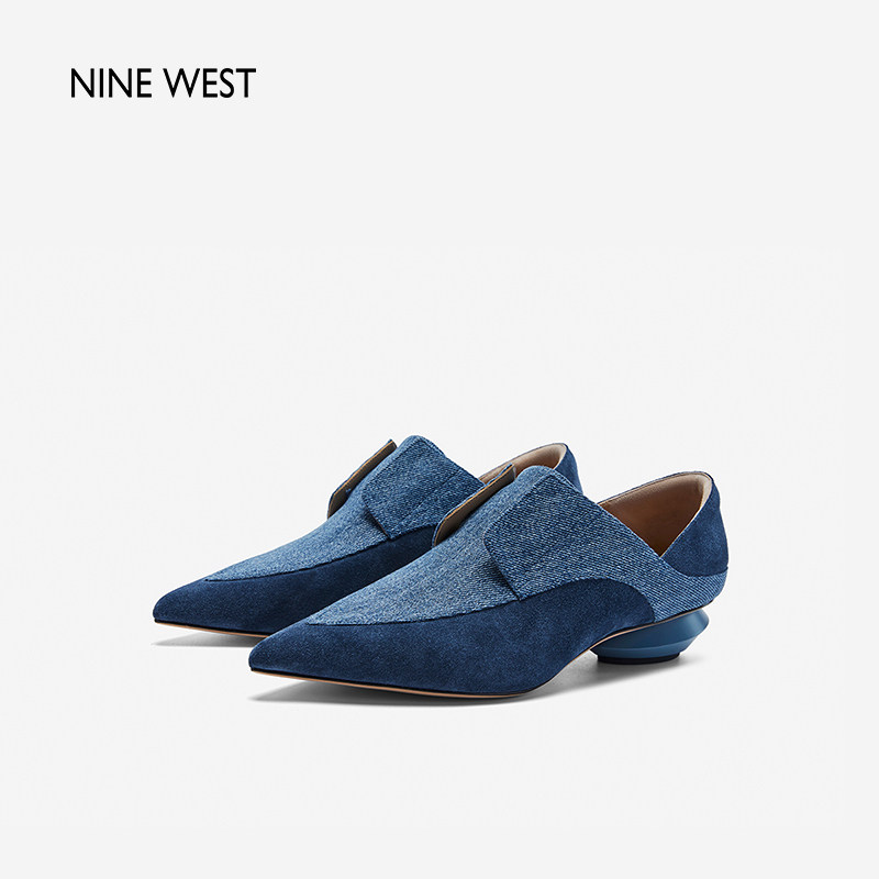 【清仓款】Nine West/玖熙深口单鞋女软绒尖头飞碟跟优雅中跟女鞋,淘宝优惠券,粉丝福利购,淘宝优惠卷