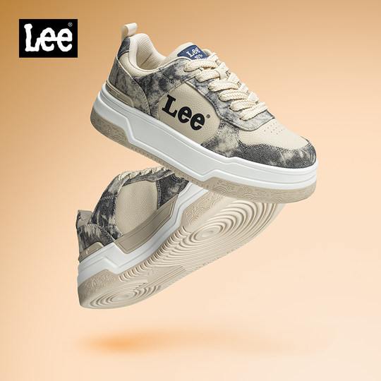 Lee官方男鞋2025冬季新款男士休闲鞋子男潮鞋时尚帆布画风板鞋男