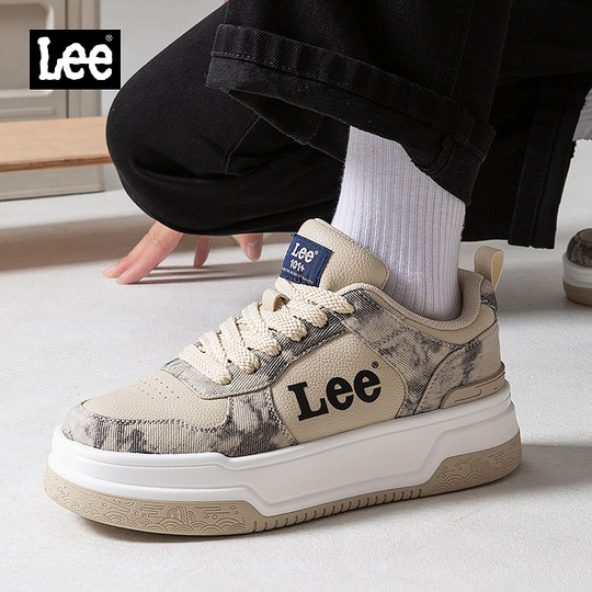 Lee官方男鞋2025冬季新款男士休闲鞋子男潮鞋时尚帆布画风板鞋男