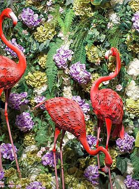 婚庆道具铁艺火烈鸟摆件落地商场橱窗美陈露台花园布置森系婚礼装