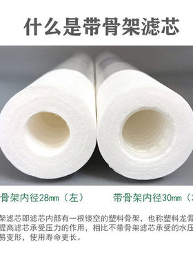 pp棉滤芯30寸40寸5微米带骨架精密过滤器保安滤芯大流量前置