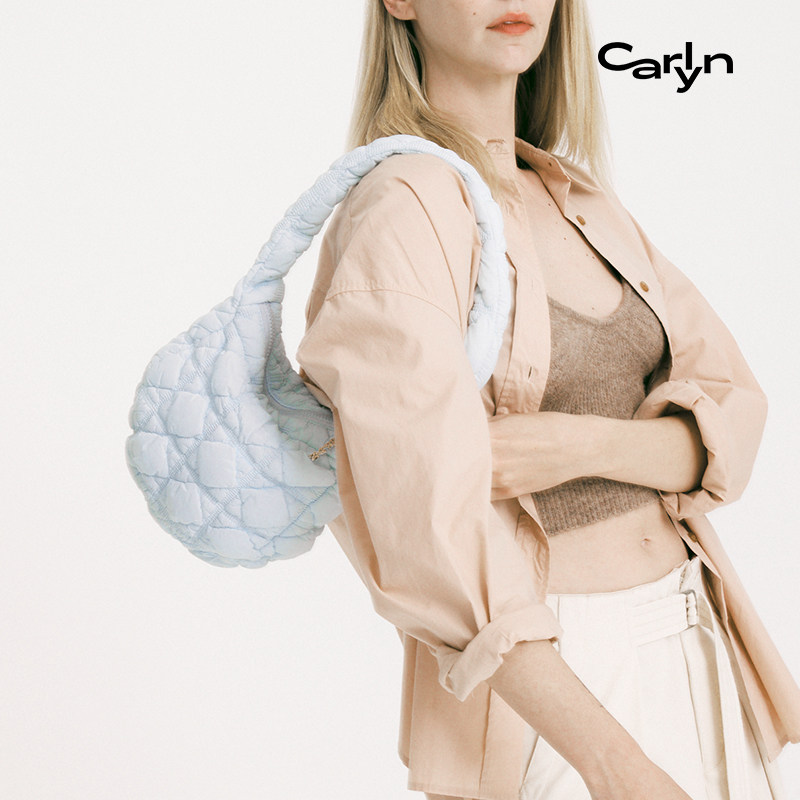 【虞书欣同款】Carlyn SOFT M中号韩国轻奢爆款褶皱云朵包单肩包