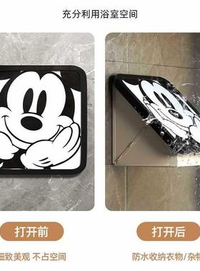 浴室壁画收纳箱洗澡放干净衣服神器防水折叠置物架卫生间柜子