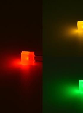 2*3*4白发白长脚led直插发光二极管234方形白灯白灯指示长脚