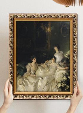 《三女神》法式复古艺术人物装饰画玄关壁炉餐厅古典美女挂画壁画