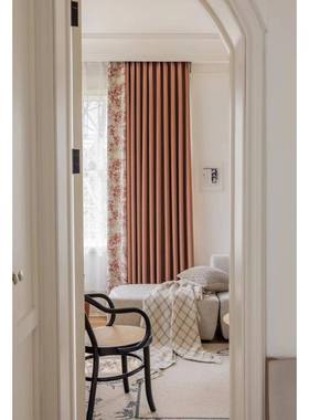 轻奢客厅卧室窗帘窗帘客厅法式复古加厚遮光新款抹茶绿小清新成品