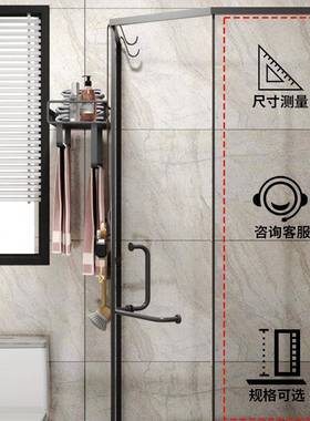 浴室毛巾挂架卫生间置物架免打孔门后淋浴房玻璃门浴巾架子毛巾杆