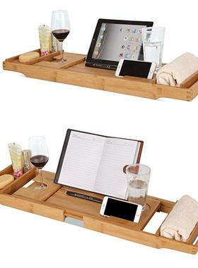 浴缸置物架竹制伸缩多功能卫生间泡澡置物浴缸架楠竹泡澡架