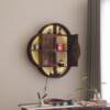 .Solid wood Duobao Pavilion wall book rack tea cup tea set storage rack Chinese retro lattice wall hanging display