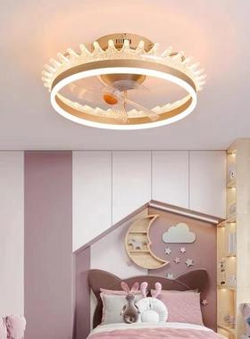 摇头现代简约隐形带风扇灯家用一体卧室客厅餐厅儿童吸顶吊扇灯