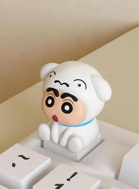 卡通创意立体树脂机械键盘帽子键帽单个电脑蜡笔小新小白装饰摆件