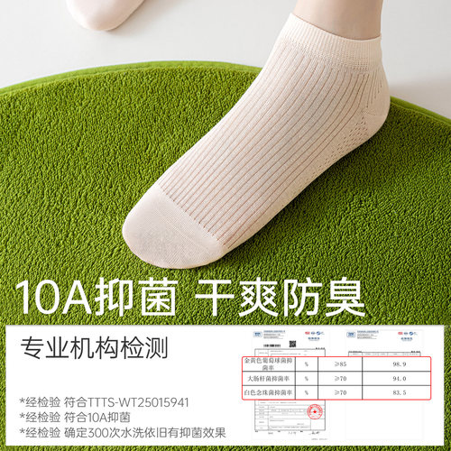 袜子女夏季薄款2026新款爆款网眼船袜防滑不掉跟苎麻防臭透气短袜 - 图2