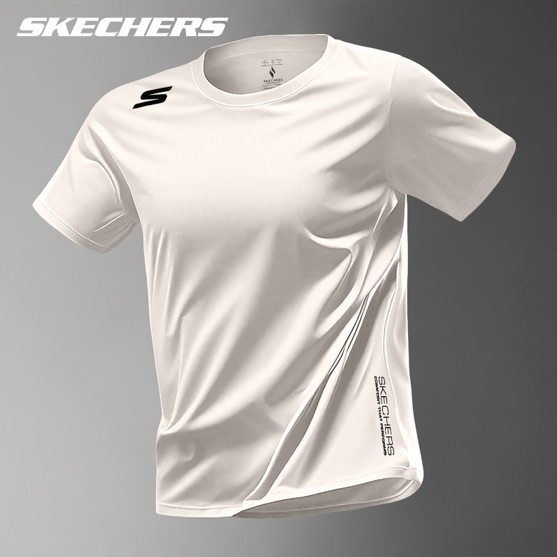 斯凯奇速干训练衣男士短袖T恤羽毛球跑步健身夏季透气冰丝运动服,淘宝优惠券,粉丝福利购,淘宝优惠卷