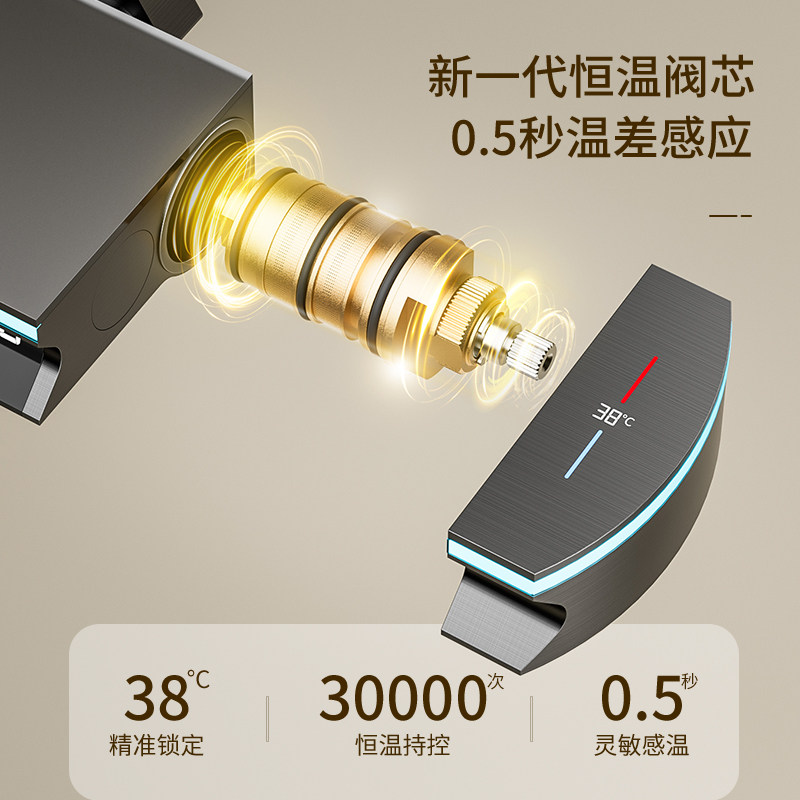 德国KCKU家装主材德国恒温淋浴花洒套装家用卫生间沐浴器浴室数显,淘宝优惠券,粉丝福利购,淘宝优惠卷