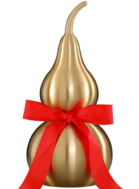 铜葫芦摆件纯铜开口大号金葫芦挂件家居客厅玄关装饰品办公室摆设