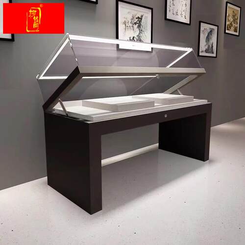 速发博陈馆文物产品压柜字画展厅玻璃翻盖液展柜收藏珠宝物列 - 图0