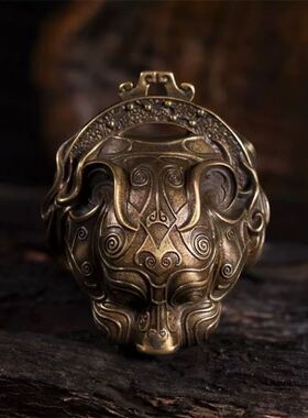 纯铜招财虎头铃铛吊坠顺风顺水