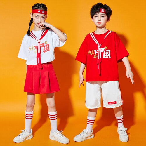 六一儿童啦啦队演出服小学生运动会幼儿园舞蹈班服表演服装中国风 - 图1