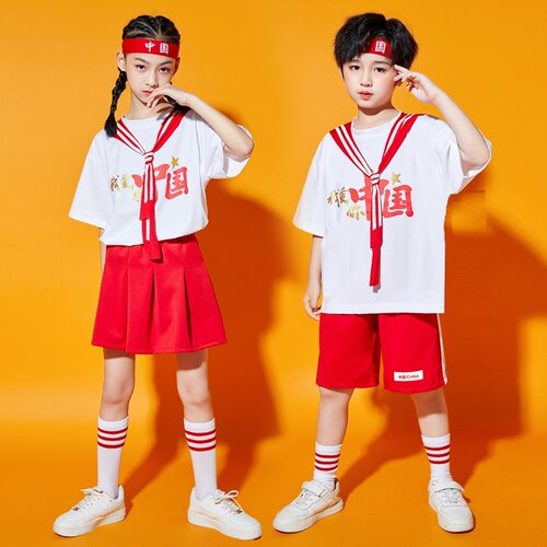 六一儿童啦啦队演出服小学生运动会幼儿园舞蹈班服表演服装中国风 - 图3