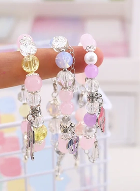 小马宝莉琉璃串珠手链 卡通可爱正版小马宝莉手链手串ins透明珠珠