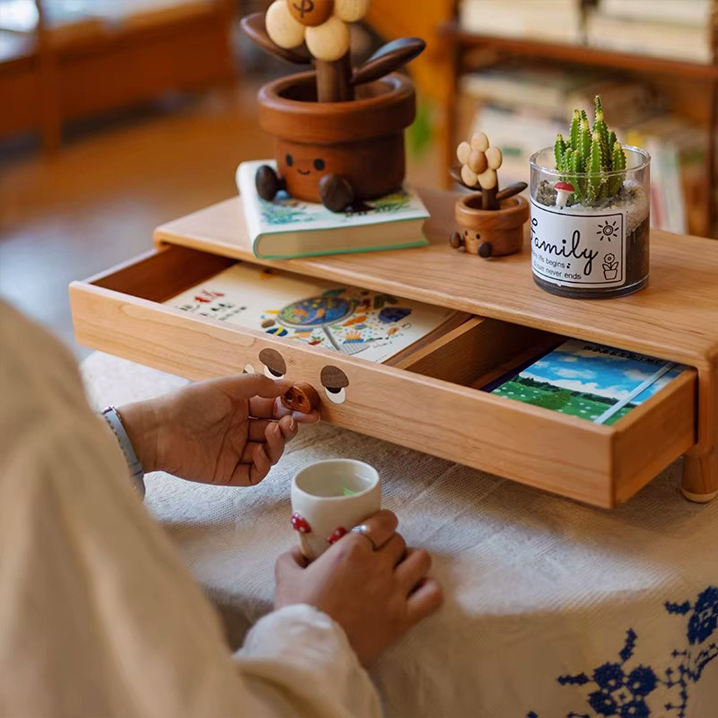 显示器增高架储物柜实木玄关收纳盒书桌电脑支架办公桌键盘整理架,淘宝优惠券,粉丝福利购,淘宝优惠卷